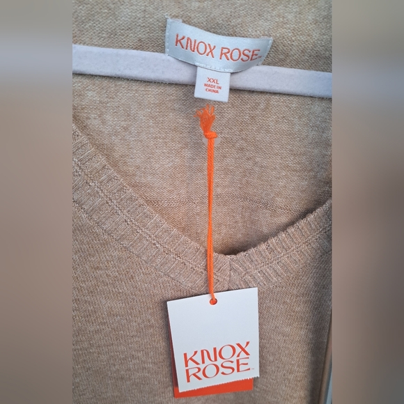 Knox Rose Tan V-Neck Sweater - Picture 10 of 12